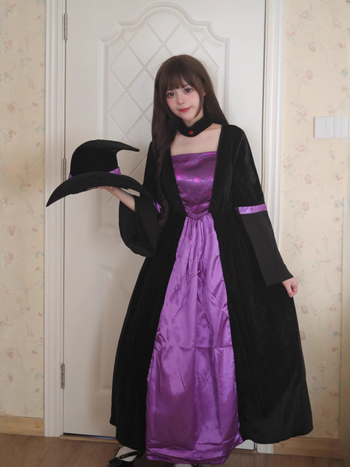 Nõid cosplay kostüüm - universaalne, polüester veluur, lavakostüüm, 2024 kevad