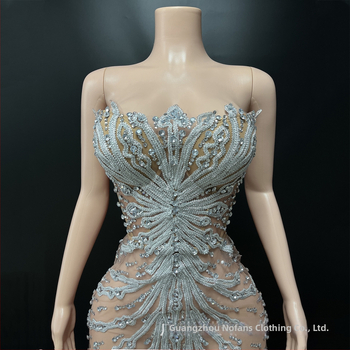 Palee stiilis lühike kleit stand-up õla korseti ja laser-kristallidega, cosplay esinemiseks - NOVANCE, Spandex >95%, Seksikas stiil, Street trendsetter, Hotfix kristallid