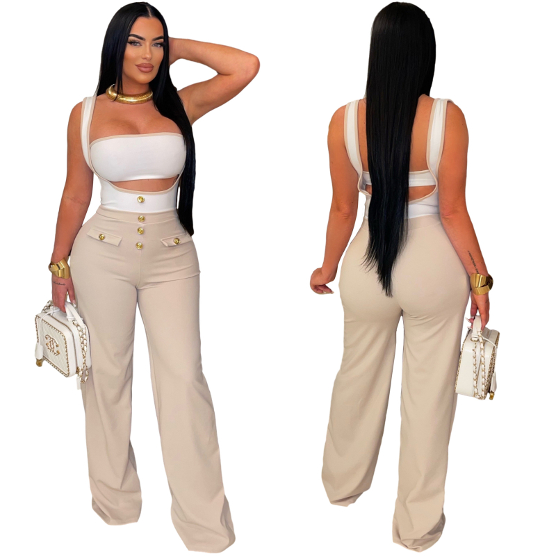 Kombinezon bez õla topiga (Kootud kangas; Polüester; 95%+ sisu; Varrukateta; Street hipster stiil)