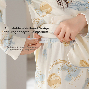 Pärast sünnitust imetavad pidžaamad varjatud küljeavaga — 100% puuvill, pikad varrukad, püksid, sügis-talvel kodu riietus