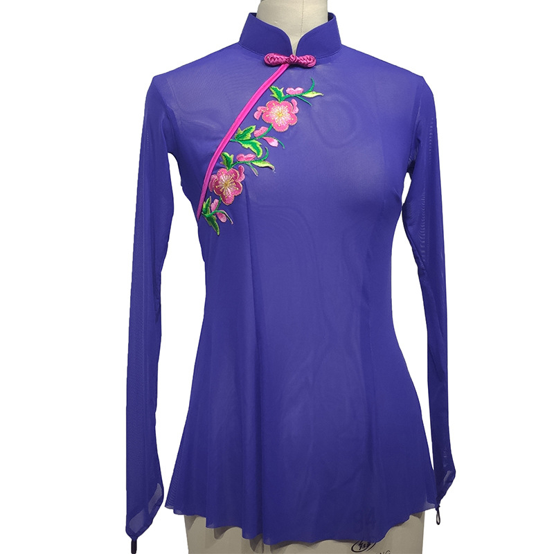 Naiste Yangge tantsu lavatop, puuvillane kangas, 50% sisaldusega, ühtlane muster, vanusegrupp 18–24, sobib kõigile aastaaegadele