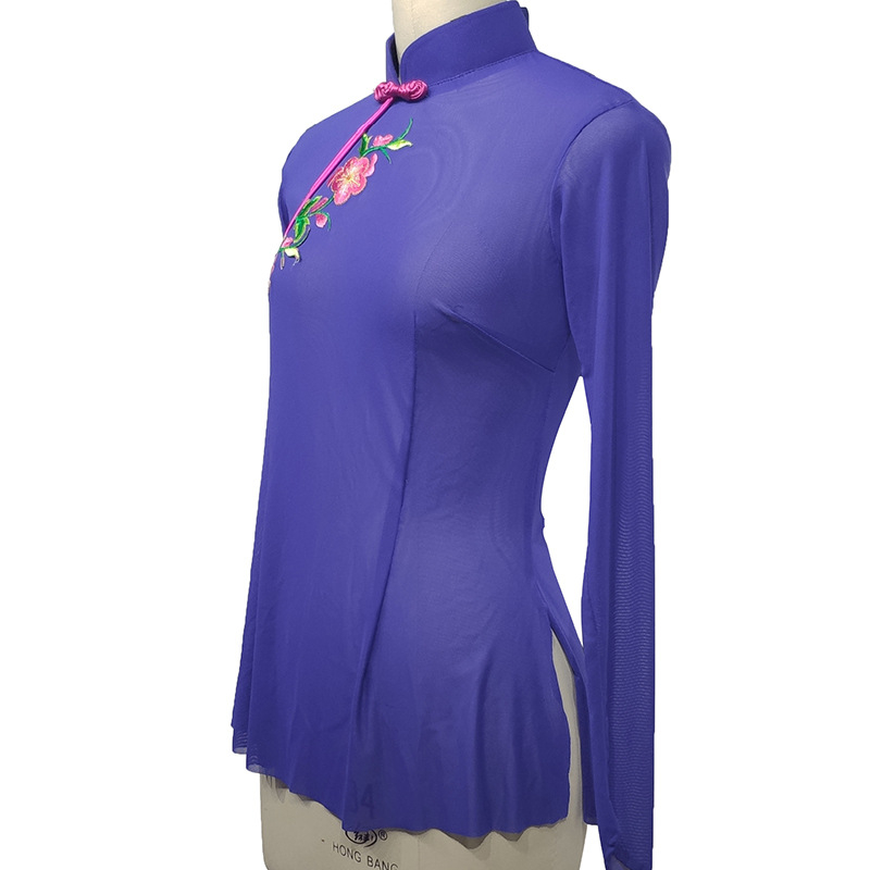 Naiste Yangge tantsu lavatop, puuvillane kangas, 50% sisaldusega, ühtlane muster, vanusegrupp 18–24, sobib kõigile aastaaegadele