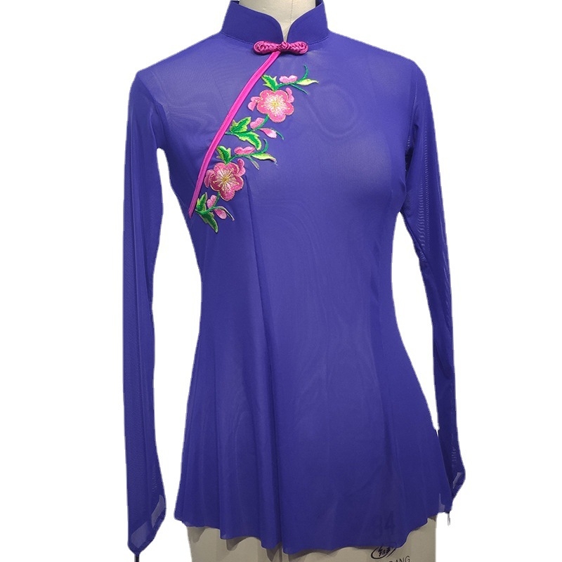 Naiste Yangge tantsu lavatop, puuvillane kangas, 50% sisaldusega, ühtlane muster, vanusegrupp 18–24, sobib kõigile aastaaegadele