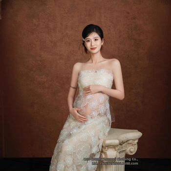 Rasedate fotosessiooni kleit – varrukateta, polüester 70–80%, poolpikk seelik, värske ja armas stiil