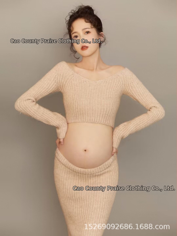 Raseduse fotosessiooni kostüüm, ühetooniline muster, polüestri kiud, 90% polüester, 2022. aasta talv