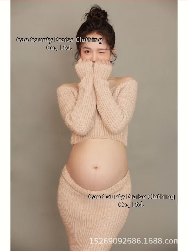 Tehotenský outfit na fotenie, jednofarebný vzor, polyesterové vlákno, 90% polyester, Zima 2022