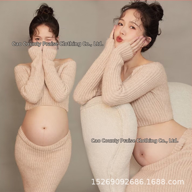 Raseduse fotosessiooni kostüüm, ühetooniline muster, polüestri kiud, 90% polüester, 2022. aasta talv