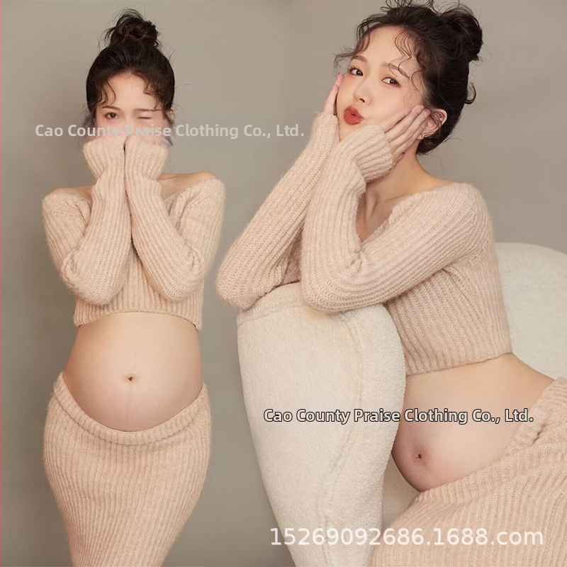 Raseduse fotosessiooni kostüüm, ühetooniline muster, polüestri kiud, 90% polüester, 2022. aasta talv