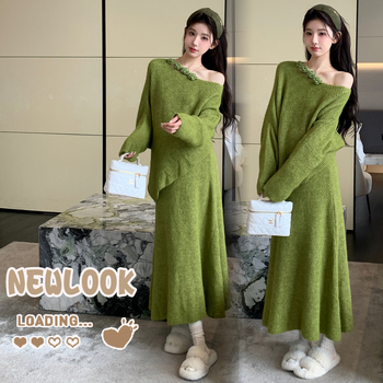 Rasedate kudumiskomplekt: seelikukostüüm, pikad varrukad, akrüülkiud, 2025 väljaanne, tänav stiil