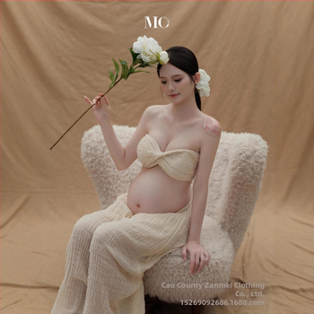 Rasedate fotosessiooni komplektid, varrukateta, midi seelik, polüesterkangas, kunstiline vintage stiil, siseruumides kodu fotosessioon