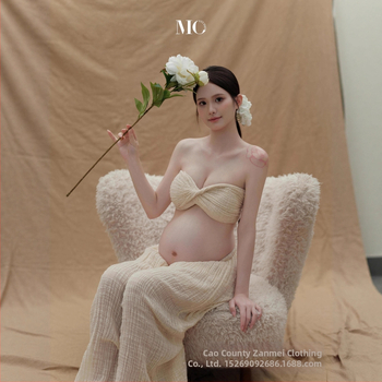 Rasedate fotosessiooni komplektid, varrukateta, midi seelik, polüesterkangas, kunstiline vintage stiil, siseruumides kodu fotosessioon