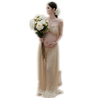 Rasedate fotosessiooni komplektid, varrukateta, midi seelik, polüesterkangas, kunstiline vintage stiil, siseruumides kodu fotosessioon