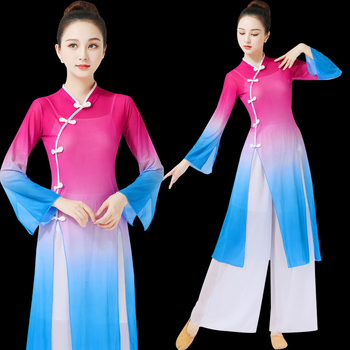 Yangko ruut-tantsu kostüüm – hiina stiilis, klassikaline kitsas lõige, kangas Milk Silk, puuvill 50–70%, kevad 2023