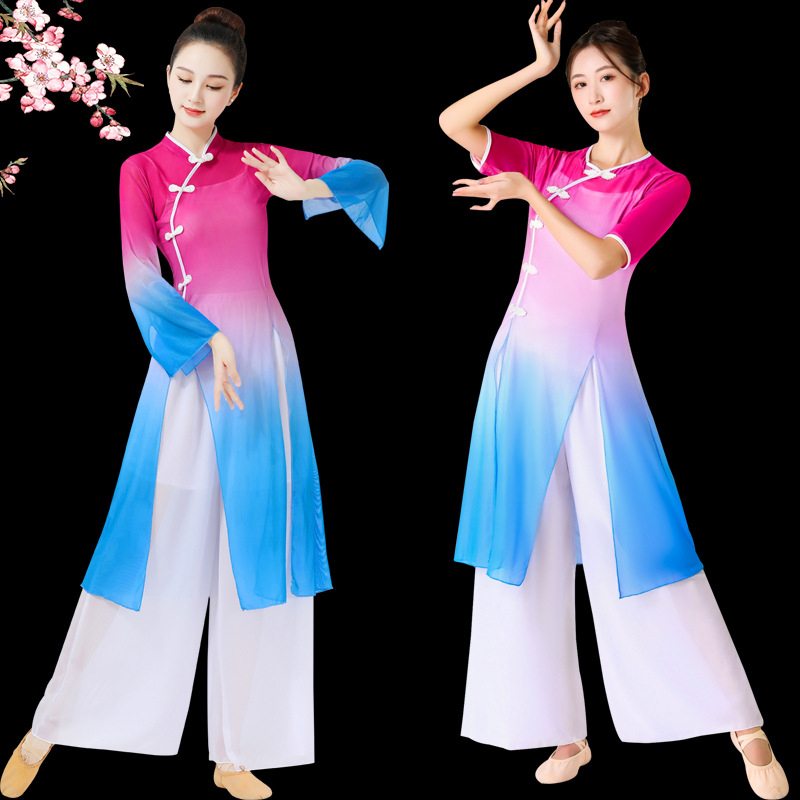 Yangko ruut-tantsu kostüüm – hiina stiilis, klassikaline kitsas lõige, kangas Milk Silk, puuvill 50–70%, kevad 2023