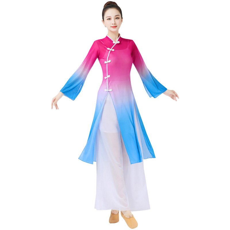 Yangko ruut-tantsu kostüüm – hiina stiilis, klassikaline kitsas lõige, kangas Milk Silk, puuvill 50–70%, kevad 2023