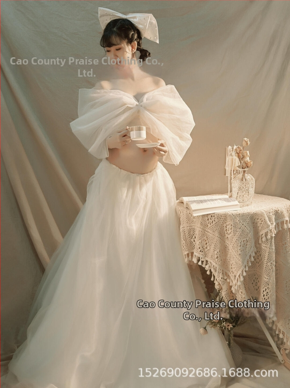 Rasedate fotosessiooni kleit gauze kangast, 90% polüester; kõikide aastaaastate jaoks; bränd Yimei Square.