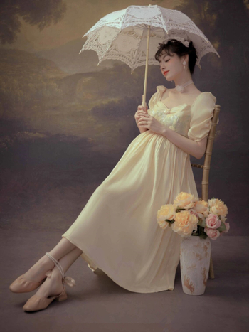 Sünnituse fotosessiooni kostüüm - retro õlimaal stiil, lühikeste varrukatega top ja pikkade pükstega komplekt, 90% polüester