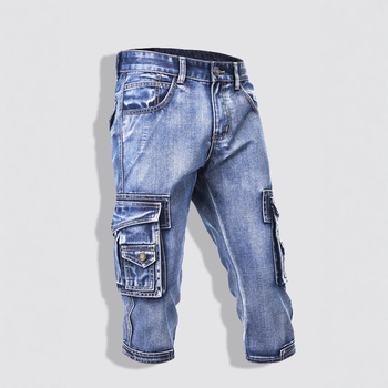 Meeste džinšordid mitme taskuga, lühike pikkus, keskmine vöökoht, tõmblukk, 95% puuvill