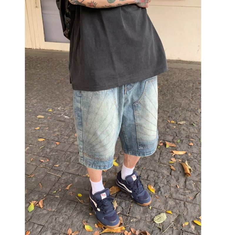 Meeste teksad sirge lõikega, keskmine talje (pesatud; 60% puuvill; taskudekoratsioonid)