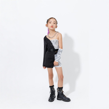 Tüdrukutele džäzz-tantsukostüümi komplekt - Korea stiil, 95% polüester, 3–8-aastastele, sügis 2022