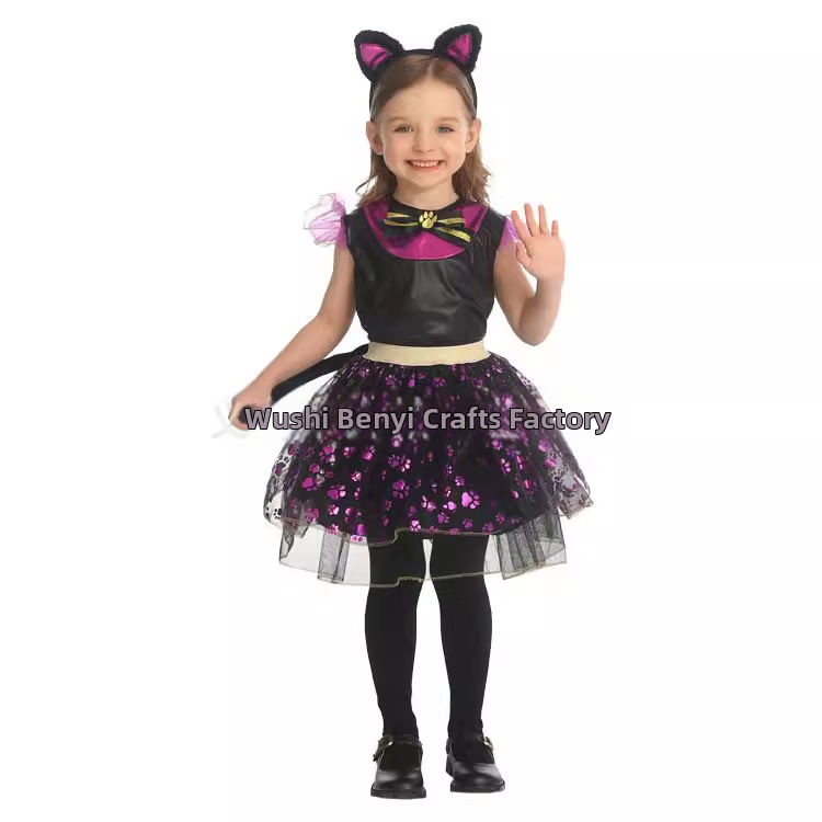 Tüdrukute Halloween kostüüm – nõid, mudel S-0059, polüesterkangas 80-90% sisaldusega, mängudeks/anime-rollimängudeks, bränd Ben Cha