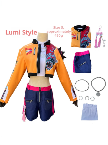K-Pop tüdrukute grupi cosplay kostüüm – Rumi Milazzo – Spandex materjal; Põhikiud: regenereeritud tselluloosi kiud 30–50% sisaldus; Minimalistlik stiil, jaapani-korea casual; Kevad 2024