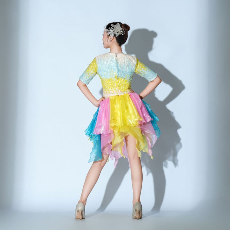 Naiste cheerleading kostüümide komplekt gruppiliste esinemiste jaoks, polüester, 2025 talv