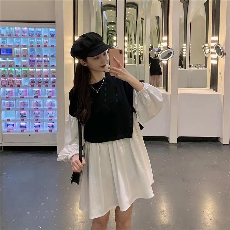 Rasedate midi kleit – ümmarguse kaelusega, pikad varrukad, polüester 95%+, A-line lõige, jaapani-korea vabaajastiil, Kevad 2024