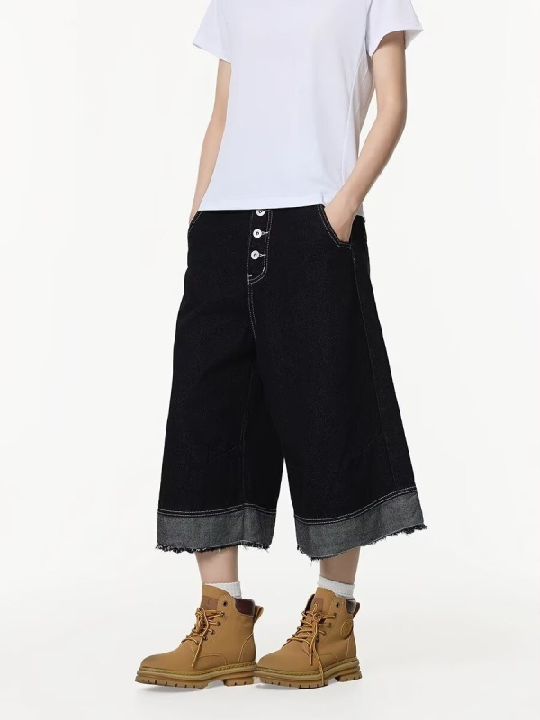 Meeste puuvillased cropped laia jala püksid suveks, kolledži stiil, 30-60% puuvill