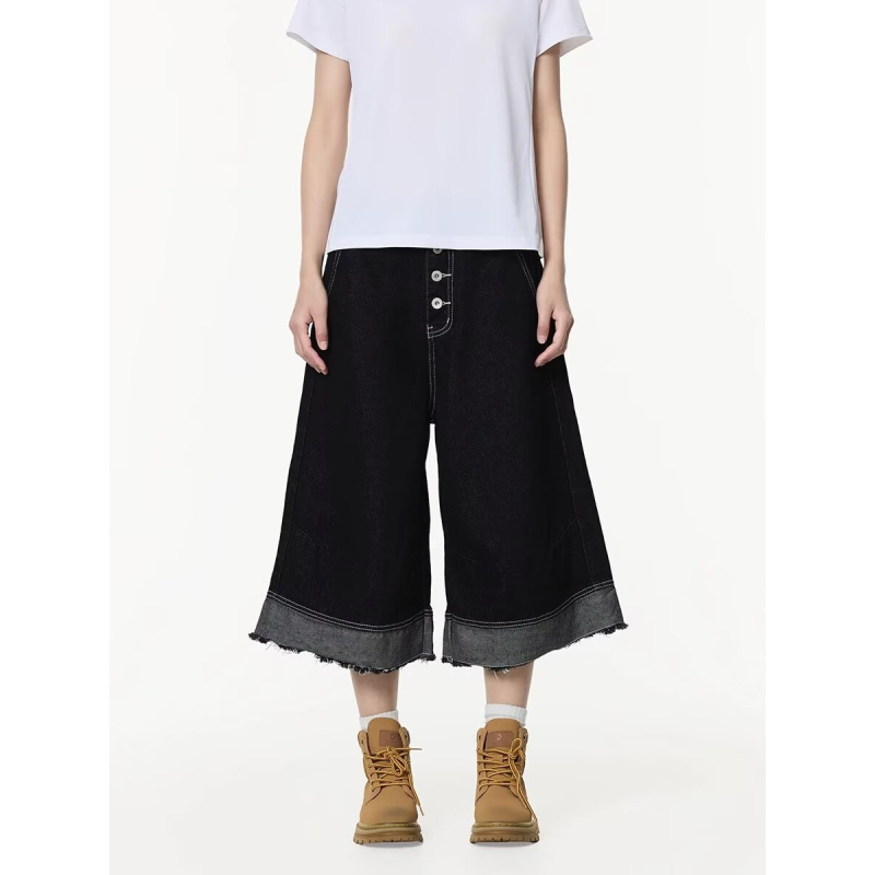 Meeste puuvillased cropped laia jala püksid suveks, kolledži stiil, 30-60% puuvill