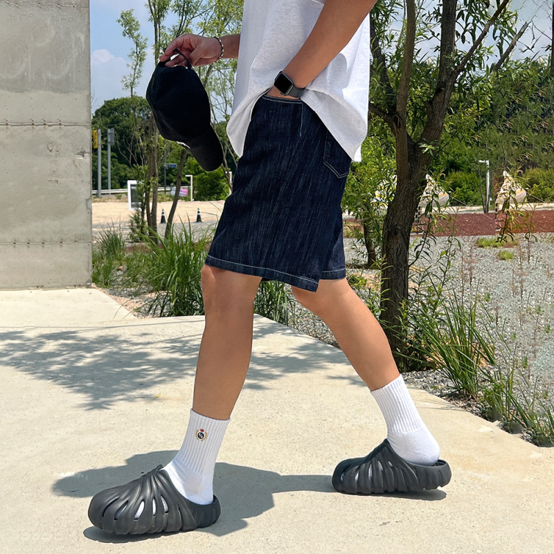 Meeste džinide lühikesed püksid, vaba lõige, suvi, Korea stiil, 85% puuvill / 15% polüester