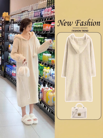 Rasedate kleit – sügis-talve kootud, pikk kleit, 3/4 käised, tavaline krae, polüester 95%+