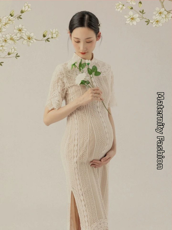 Rasedate fotosessiooni kleit, vanakooli Šanghai stiilis pitsiline cheongsam, puuvillasegu 20%, kõik hooajad, loetletud 2022