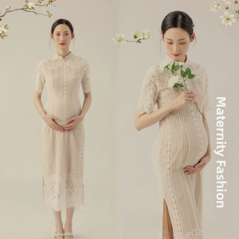 Rasedate fotosessiooni kleit, vanakooli Šanghai stiilis pitsiline cheongsam, puuvillasegu 20%, kõik hooajad, loetletud 2022