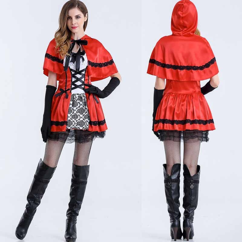 Cosplay kleit: Little Red Riding Hood (anime-inspired), polüesteri ja puuvillasegu, mängudele ja anime rollimängudeks, kevad 2023