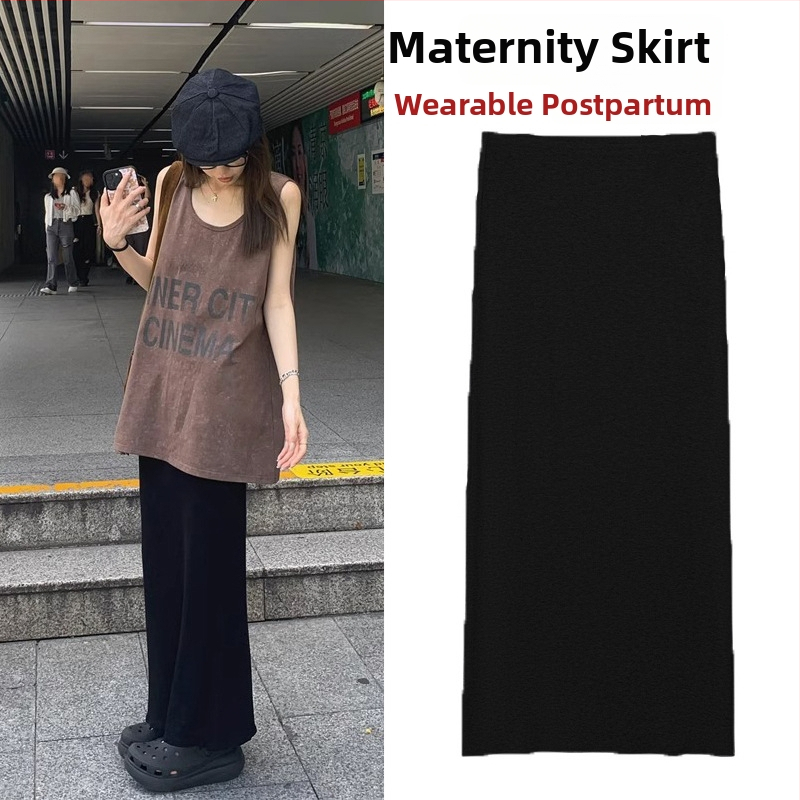 Tehotenská midi sukňa s golierom Lotus Leaf, rukáv Nine-Point, akrylová látka