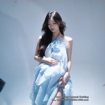 Tehotenské šaty pre štúdiovú fotku, francúzsky štýl, dlhé rukávy, polyester, zima 2025