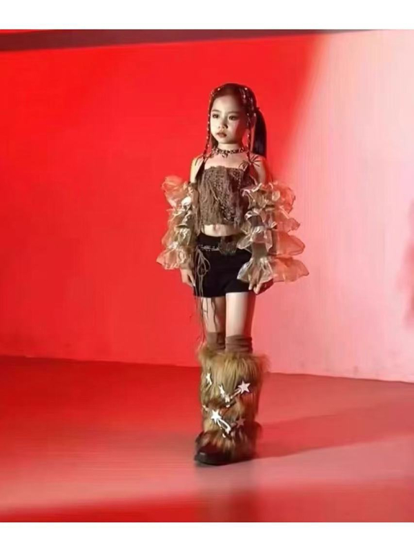 Tüdrukutele mõeldud džäzz-tantsukostüüm lavashow' jaoks, 100% nailonist kangas, Talv 2024, lastele alates 8. eluaastast, turvalikkuse klass A