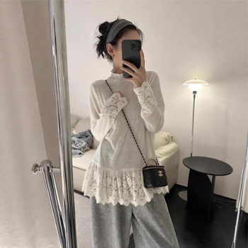 Polüesteri pikkade varrukatega alus-topp V-kaelusega, naiseline stiil, kevad 2025