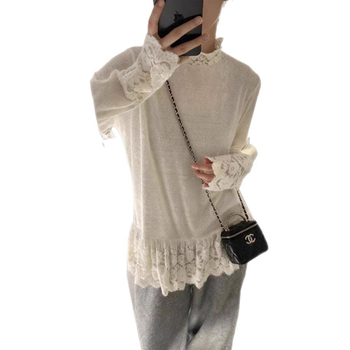 Polüesteri pikkade varrukatega alus-topp V-kaelusega, naiseline stiil, kevad 2025