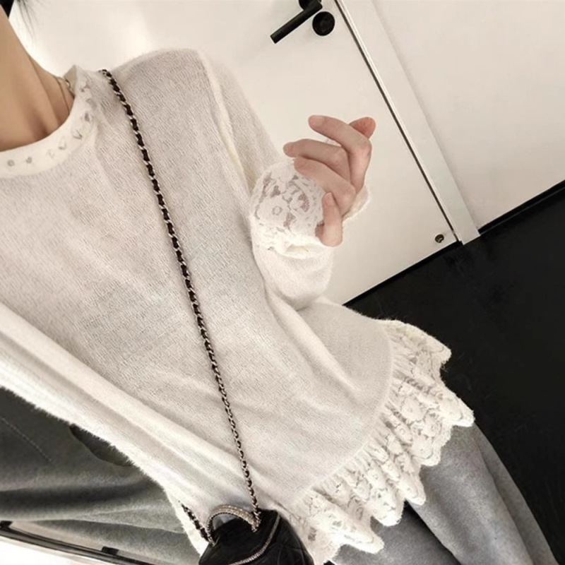 Polüesteri pikkade varrukatega alus-topp V-kaelusega, naiseline stiil, kevad 2025