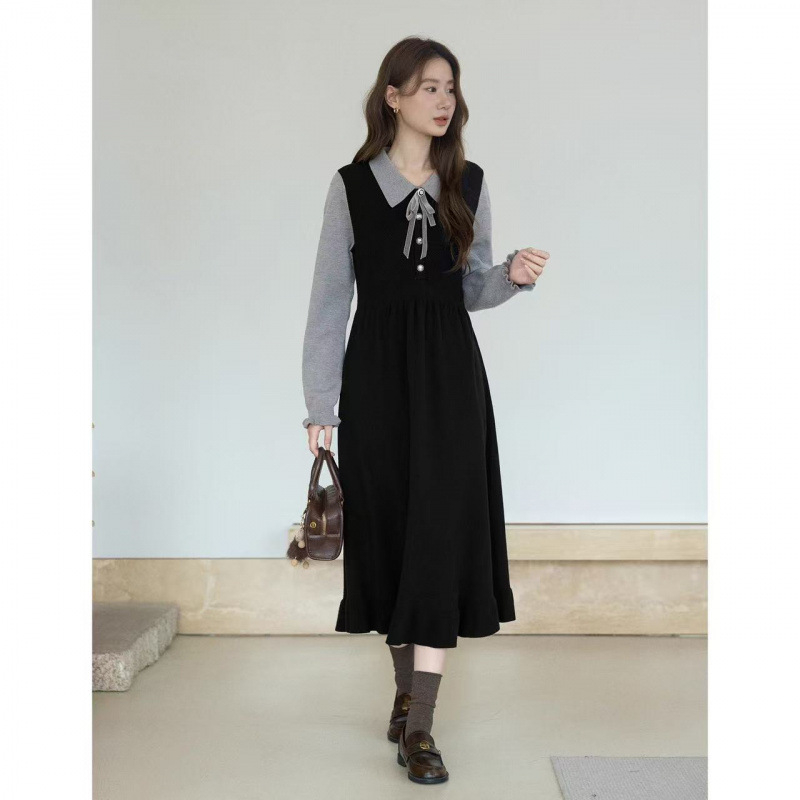 Rasedate kudumiskleit imetamisavaga, patchwork muster, pikad varrukad, pikk kleit, sügis 2025