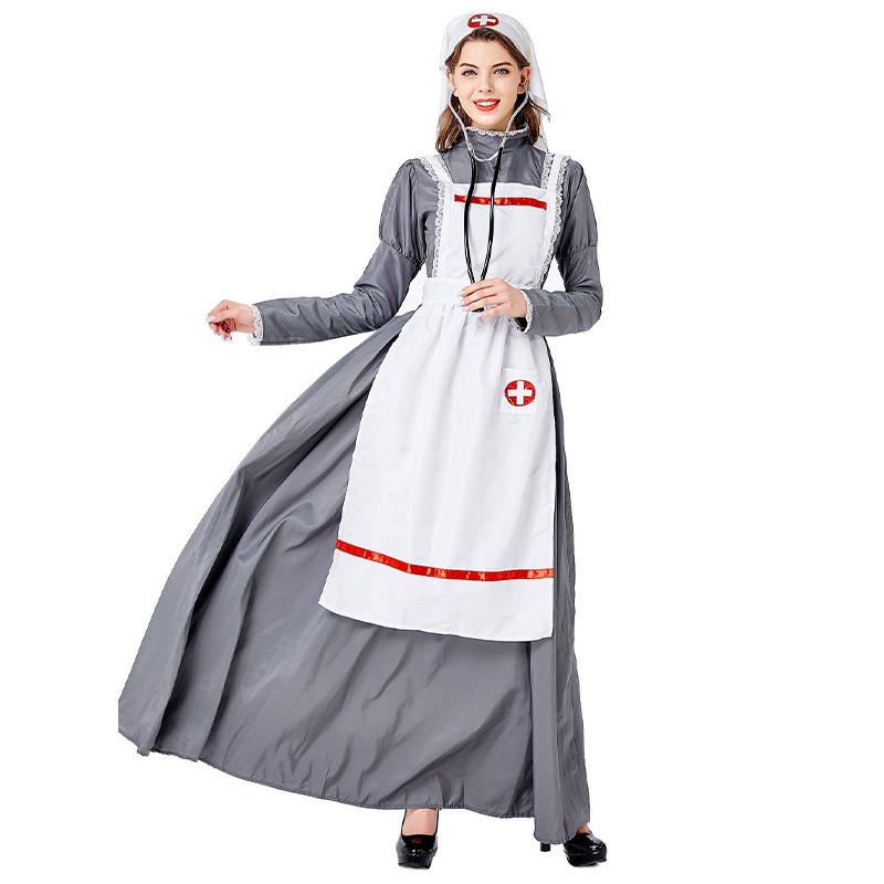 Cosplay kostüümide komplekt naisele arsti ja õde rollimänguks Haloweeniks, lavastuslik kasutus, puuvillane kangas, kevad 2025 väljaanne