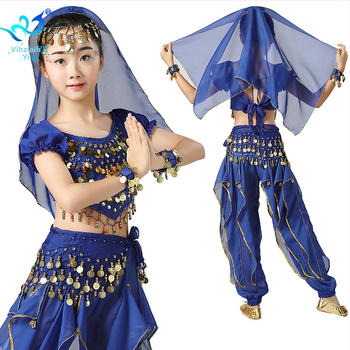 Laste kõhutantsukostüüm - šifon, polüester, tüdrukutele, kuni 17-aastastele, sobib kõhutantsuks, India tantsuks ja Ujguri tantsuks