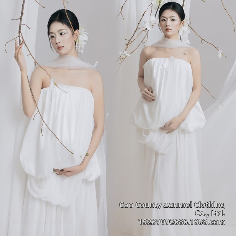 Rasedusfotode fotosessiooni komplekt, millel on midi seelik, polüesterkangas (50–70% polüester), 2025 talv