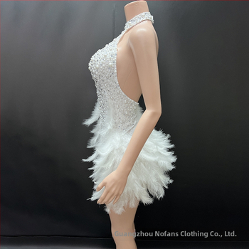 Novans balleti stiilis halterkleit pärl-diamantide ja luige sule aktsentidega, spandex 95%+, lavakostüüm naistele, sügis 2025