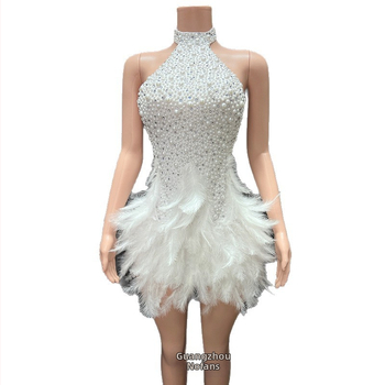 Novans balleti stiilis halterkleit pärl-diamantide ja luige sule aktsentidega, spandex 95%+, lavakostüüm naistele, sügis 2025