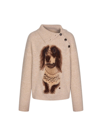 Kapucňový voľno strihaný pletený sveter — hrubá zmes ovčieho vlákna s regenerovanou celulózou, dlhé rukávy, bežná dĺžka