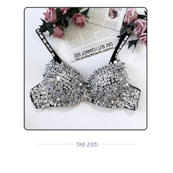 Prémiová podprsenka Belly Dance s korálkami a flitrami pre ženy (Hlavná tkanina: acetátové vlákno; Zmes chemických vlákien; Leto 2022; Vek 18–24; Vhodné pre bežné scénické oblečenie)