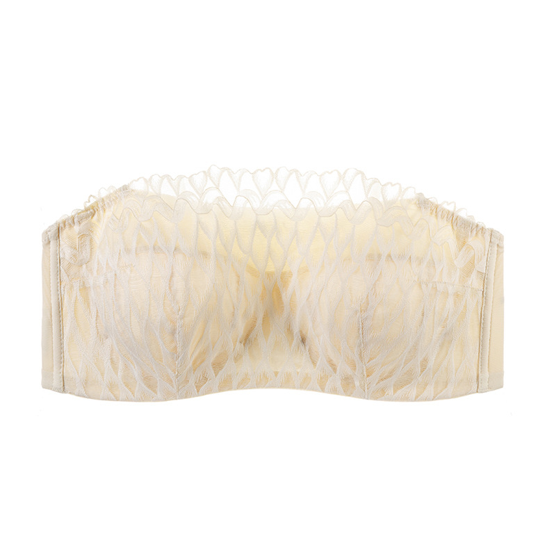 Bez naramenica čipkasti grudnjak, nevidljiv s ultra-tankim košaricama, 3/4 košarice, glavni materijal najlon, podstava spandeks, odvojive dvostruke naramenice